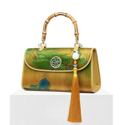 Retro Silk Bamboo Tassel Handbag-5