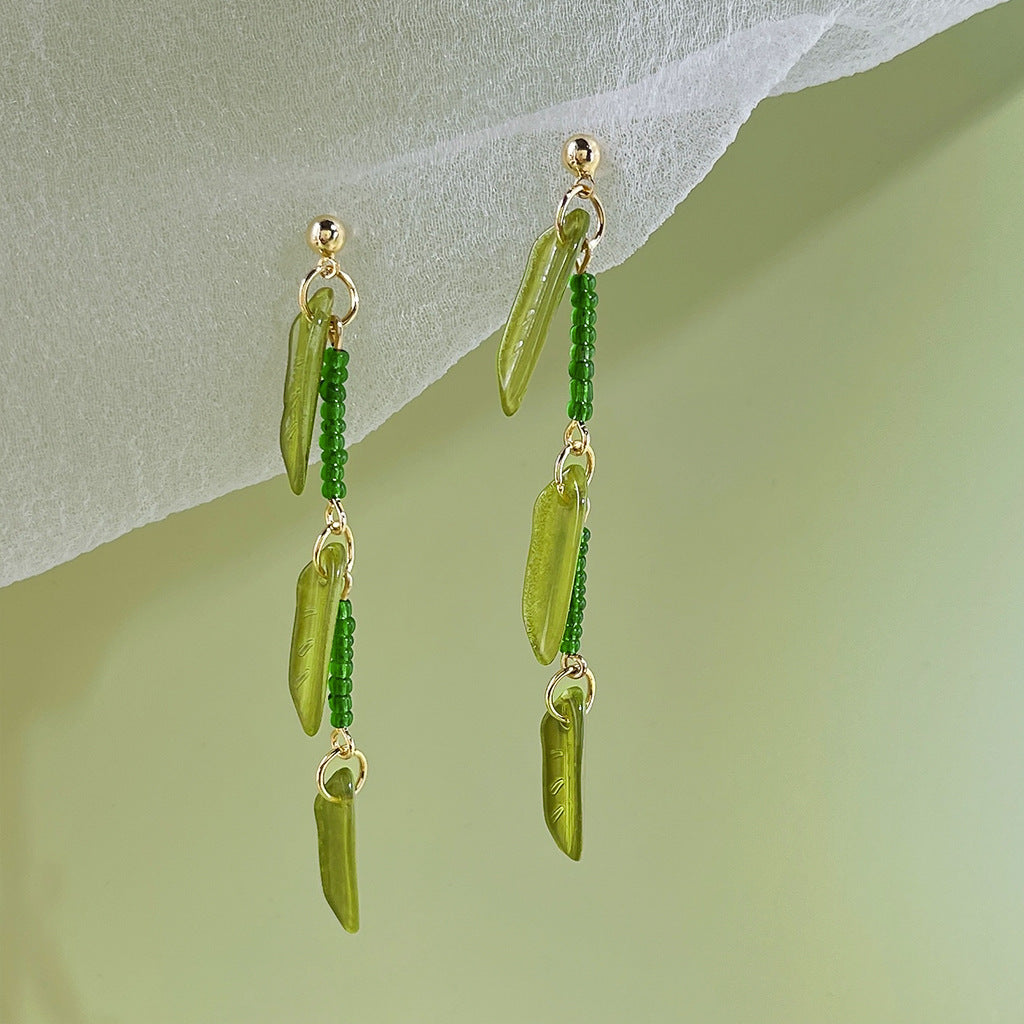 Summer Mori Style Fresh Leaves Earrings-3