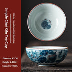 Blue and White Antique Old Clay Kung Fu Tea Brewing Ceramic Single Cup