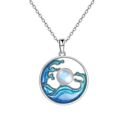 Silver Necklace Women's Sea Moon Chinese Style Jewelry