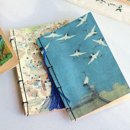 Chinese Style Retro Famous Painting Thread-bound Tassel Notebooks