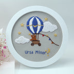 Animal embroidery wall art kit with bamboo stretch option