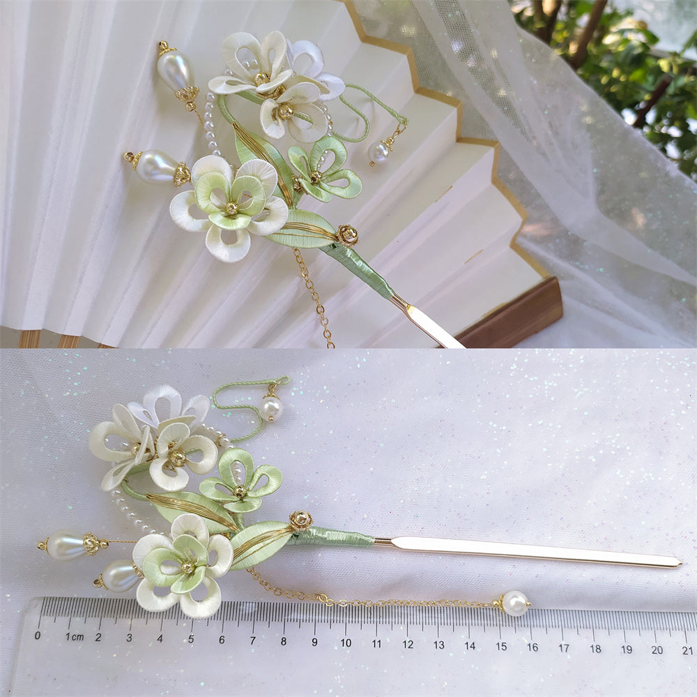 Non-legacy Flower-wrapped Hairpin Finished Product Creative Antique Hair Plate Handmade Jewelry Hanfu Cheongsam Brooch