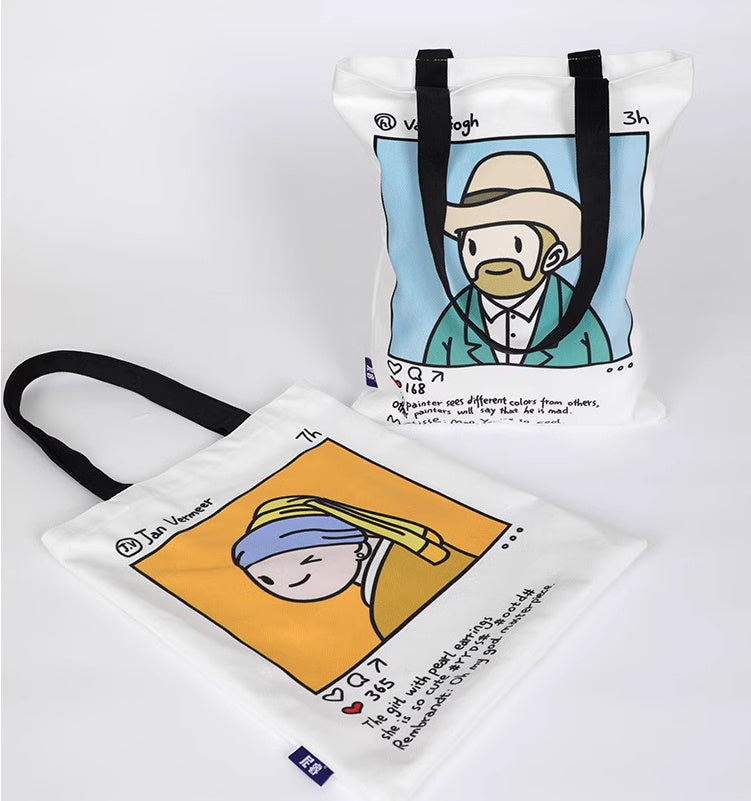 Illustration Ins Style Cute Portable Canvas Shoulder Bag