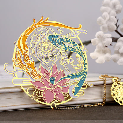 Brass Metal Chinese Style Paint Bookmark