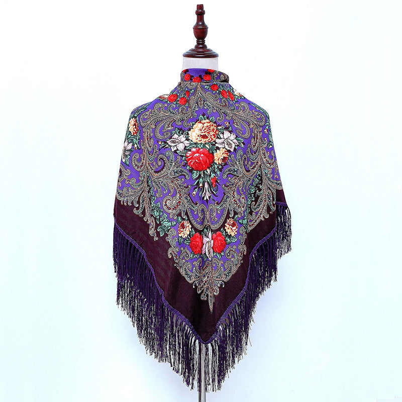 Women's Ethnic Style Oversized Square Scarf