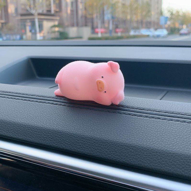 Cute cartoon pig car center console decoration