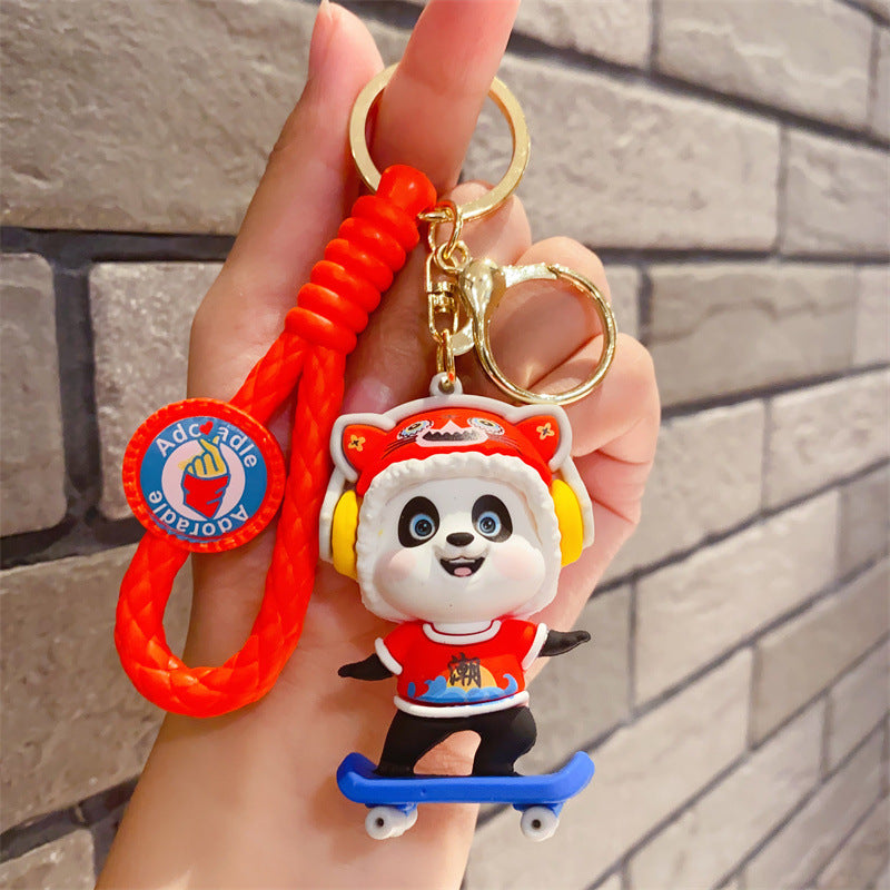 China Fashion Face Changing Panda Doll Keychain