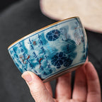 Blue and White Antique Old Clay Kung Fu Tea Brewing Ceramic Single Cup