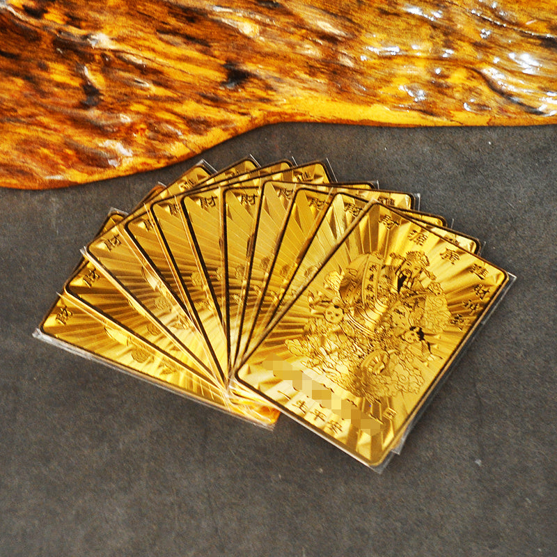 God of Wealth Lucky Fortune Great Compassion Mantra Bronze Card