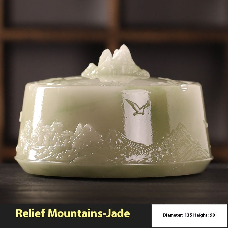 Relief Mountain Ashtray Large Prevent Fly Ash Smoke With Lid