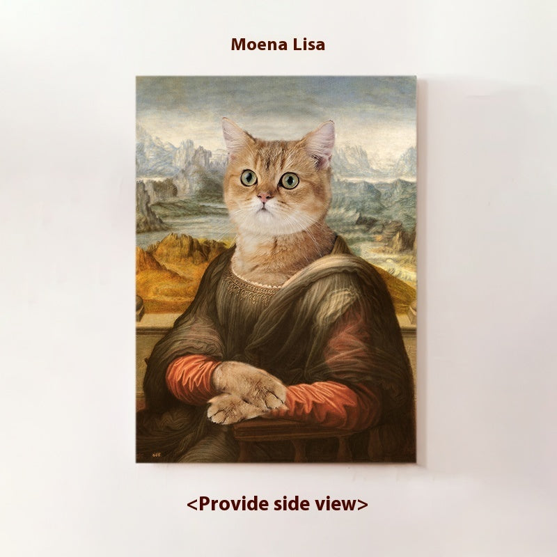 Cute Pet Into Oil Painting Cat Dog Head Custom Portrait