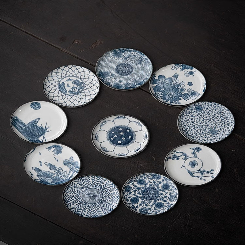 Blue And White Porcelain Teacup Mat Round Heat Proof Mat Household Tea Mat