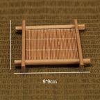 Chinese style handmade insulation pad bamboo carbonized coaster