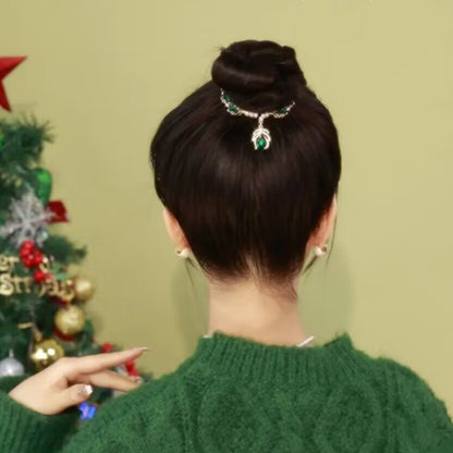 High-end Light Luxury Green Crystal Hairpin Temperament