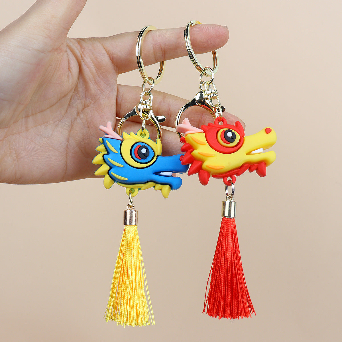 Fashionable Simple China Style Loong Dance Tassel Keychain