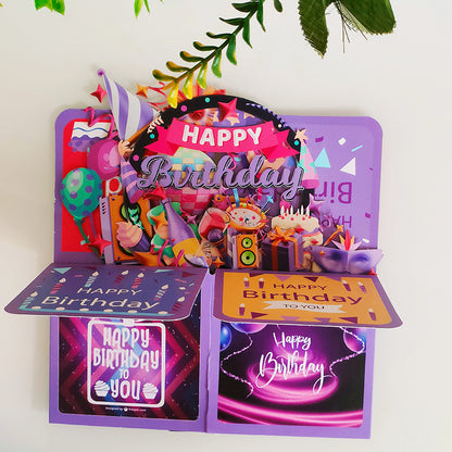 Creative Handmade Colorful HAPPY BIRTHDAY Stereoscopic Greeting Cards