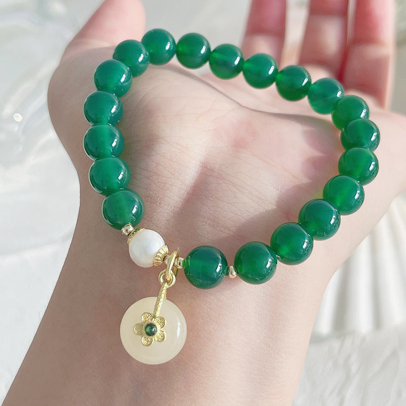 New Ancient Style Green Agate Bracelet Female