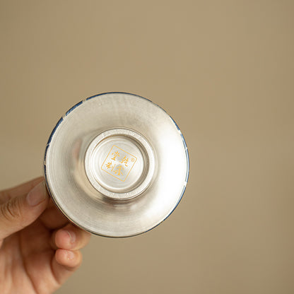 Handmade Porcelain Silver Plated Tea Cup Master