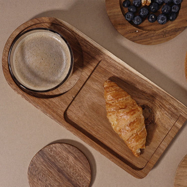 Wooden Tray, Coaster, Beverage Dessert, Dinner Plate Afternoon