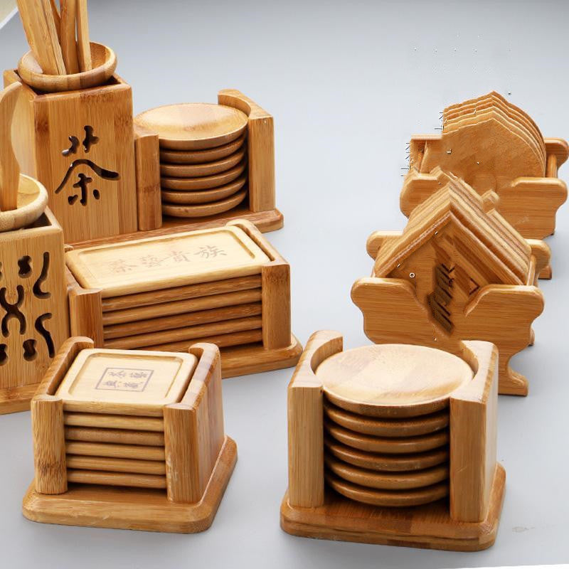 Chinese Style Kung Fu Tea Wooden Coasters Coffee Coaster Set
