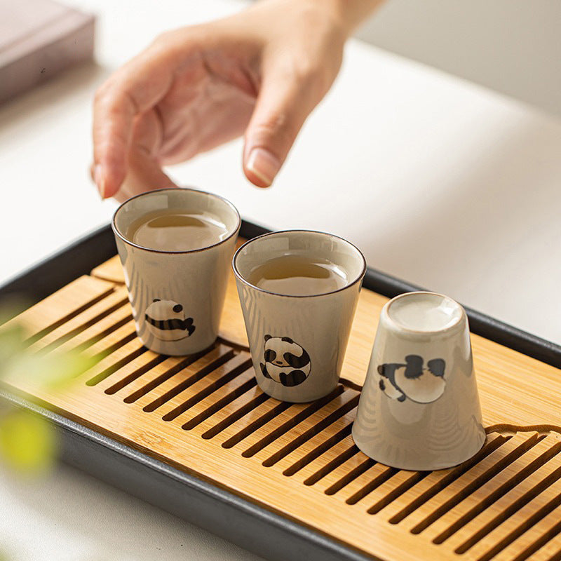 Ceramic Cup Panda Tea Set Household Chinese Style Lovely Single Cup Hostess Cup