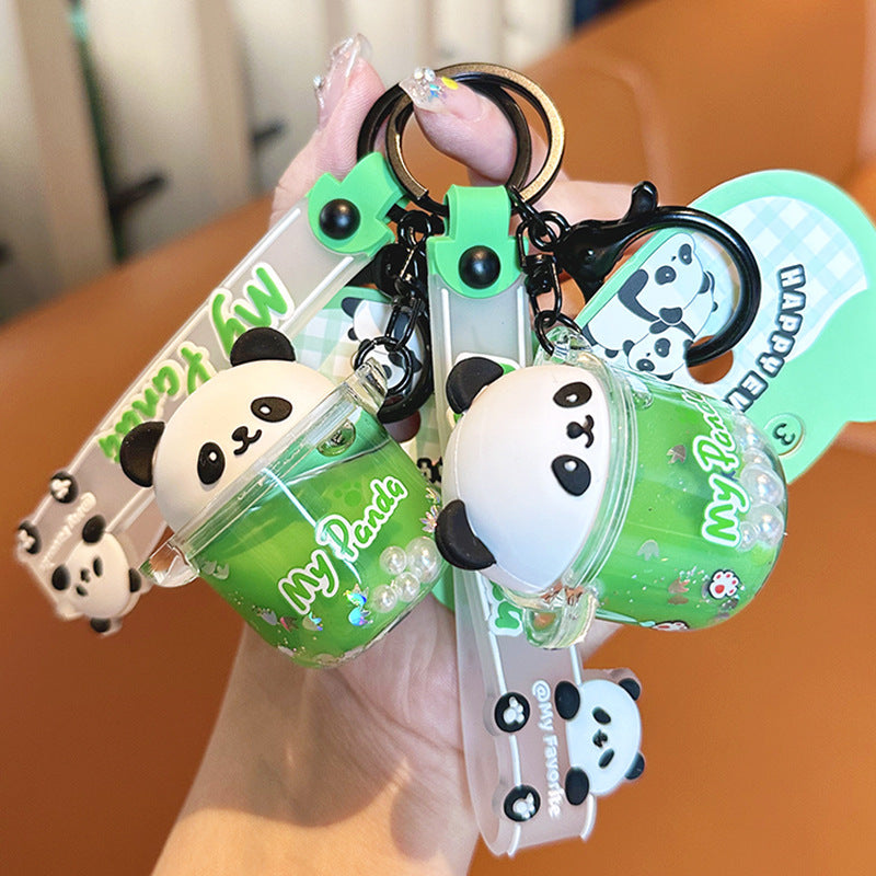 Epoxy Resin Exquisite Decompression Panda Keychain