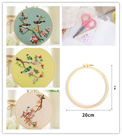 Chinese Style Flower And Bird Diy Hand Embroidery Material Bag