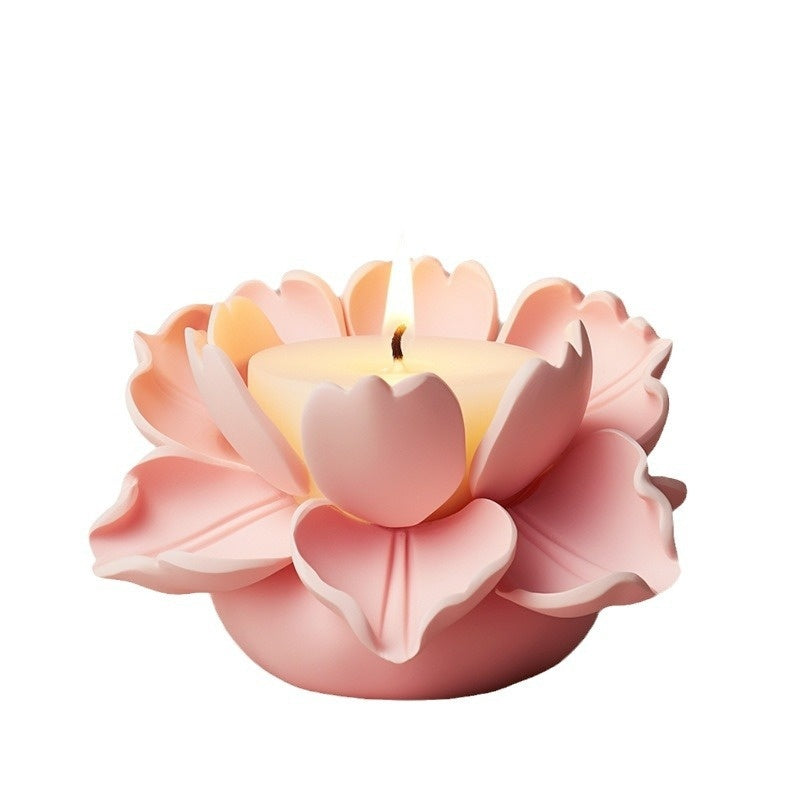 Lotus Aromatherapy Candle Silicone Mold Handmade Simulation Flowers Car Fragrant Stone Abrasive Tool