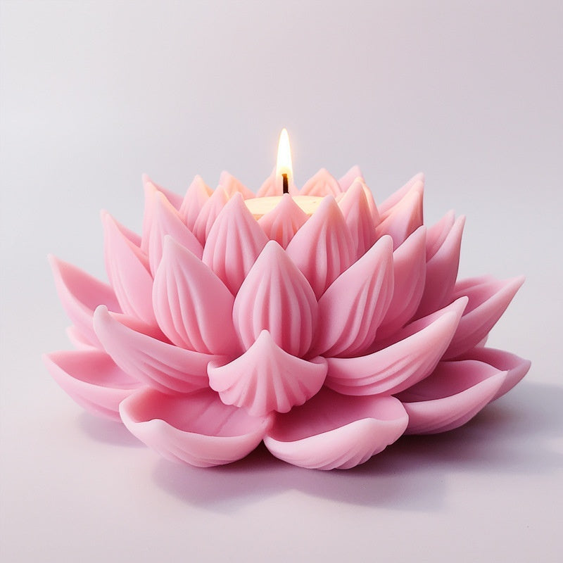 Lotus Aromatherapy Candle Silicone Mold Handmade Simulation Flowers Car Fragrant Stone Abrasive Tool