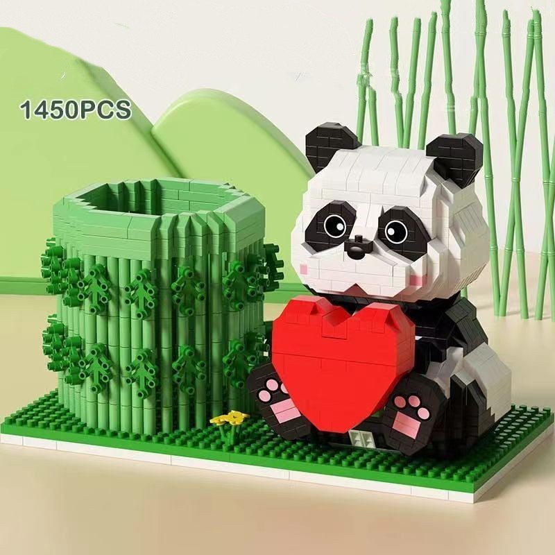 Small Particle Assembly Insert Building Blocks DIY Toys Hold Bamboo Panda