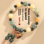 Water Plants Agate God of Wealth Lotus Bodhi Bracelet