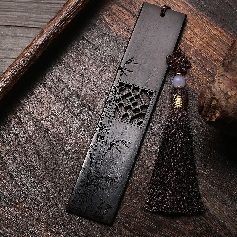 Mahogany Ebony Hollow Nanmu Bookmark Set Chinese Style Crafts