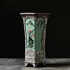 Chinese Style Retro Hand-painted Orchid Flower Pot Ceramic