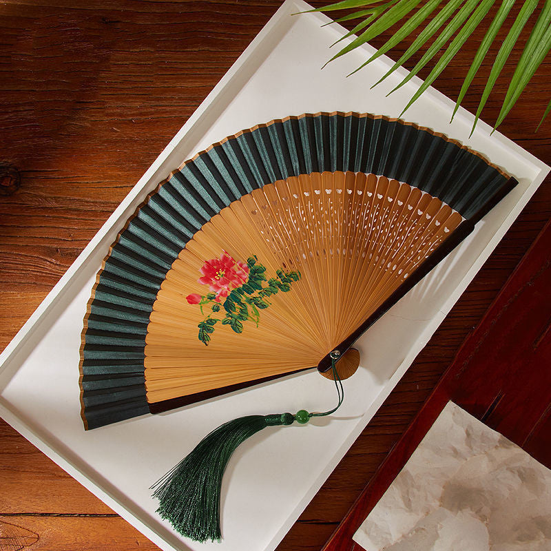 Portable Chinese Folding Fan For Women In Summer