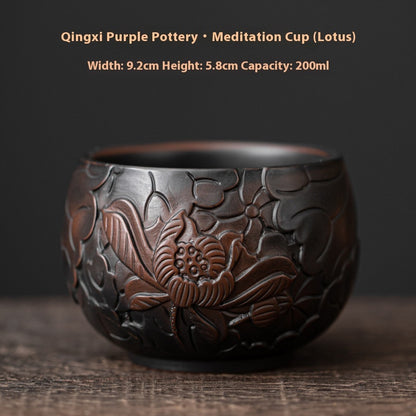 Qingxi Purple Pottery Chinese Style Handmade Ceramic Kung Fu Tea Cup