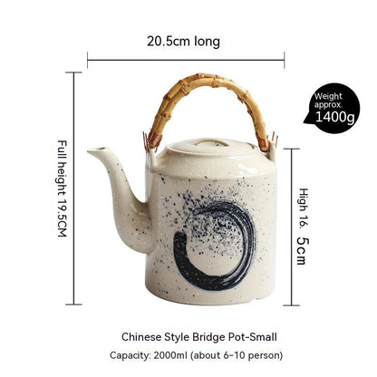 Large Capacity Retro Domestic Ceramic Teapot