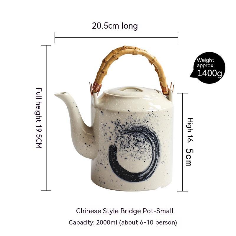 Large Capacity Retro Domestic Ceramic Teapot