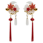 Vintage rabbit hairpin with fringed edge and side clip