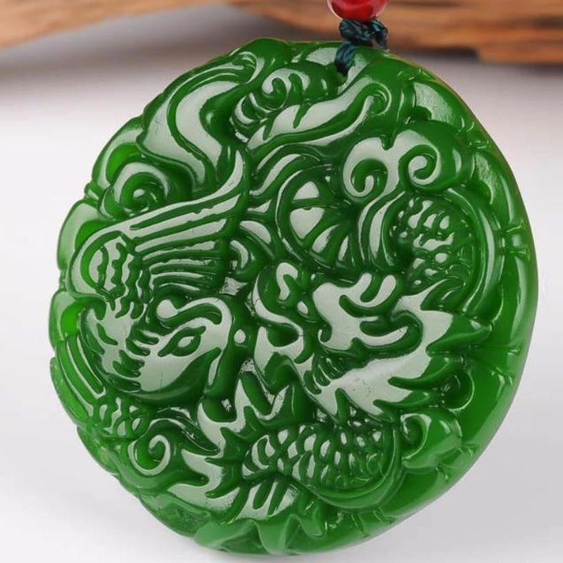 Fashion Spinach Green Hetian Jade Pendant