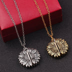 Personalized Engrave Name Date Sun Flower Necklace Fashion Custom Jewelry Gifts