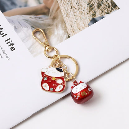 Cute Lucky Cat Car Keychain with Good Meaning