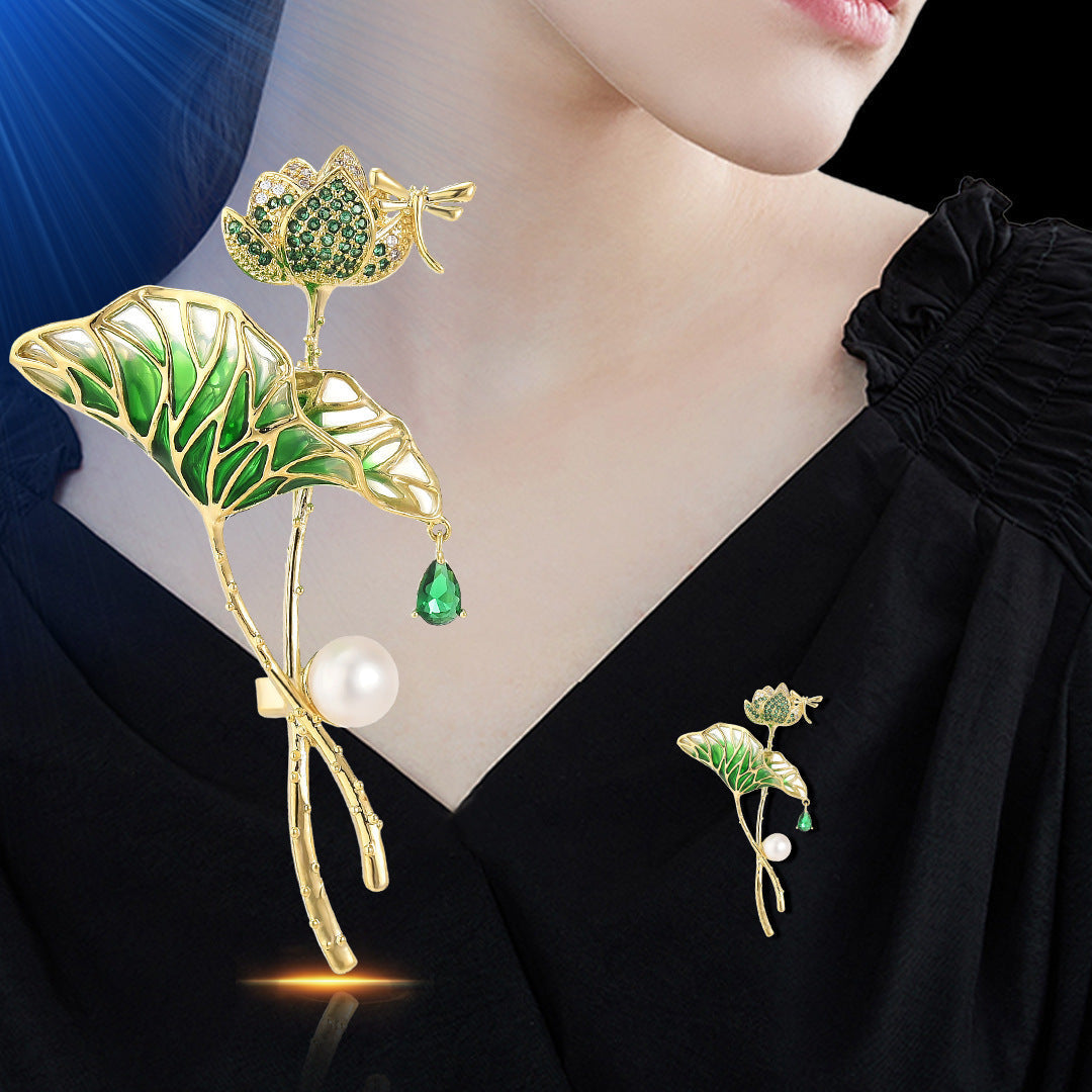 Lotus Pond Moonlight Brooch Unisex High-grade Pin
