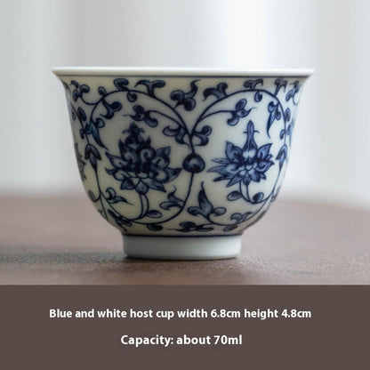 Office Blue And White Porcelain Tea Cup Kung Fu