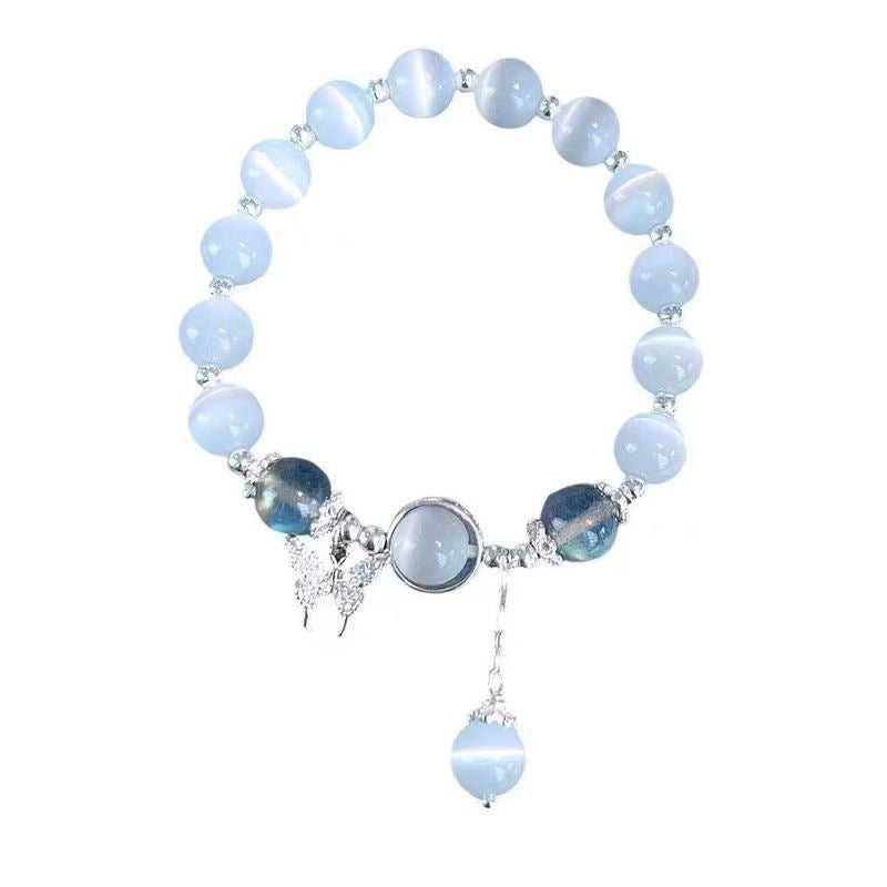 Opal Crystal Butterfly Bracelet Women's Bracelet Gray Moonlight All-match Bracelet