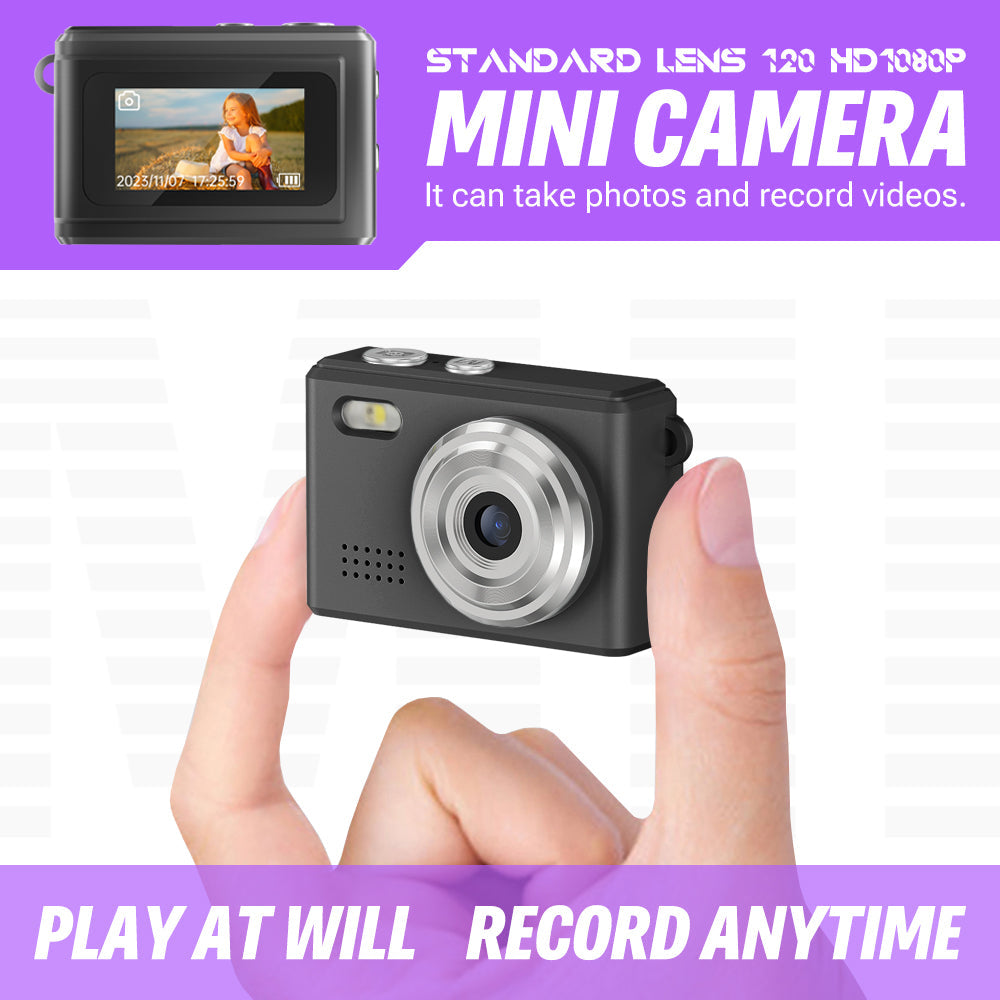 Black 1080p Mini Camera Pocket-Sized Recorder Gift for Gadget Fans-2