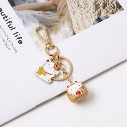 Cute Lucky Cat Car Keychain with Good Meaning