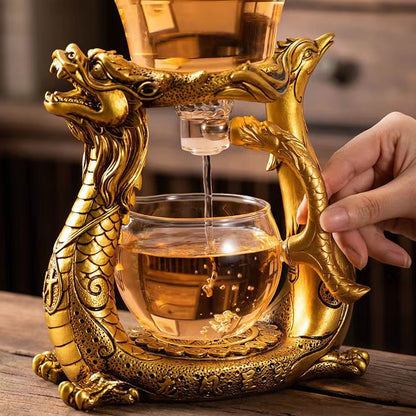 Semi-automatic Glass Dragon And Phoenix Tea Making Teapot