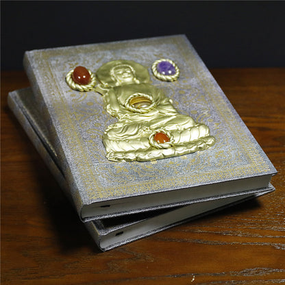 Magic Notebook Simple Buddha Pattern Personalized Creative Inlaid Natural Crystal Gem