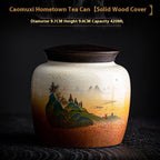 Household Ceramic Tea Caddy Moisture-proof Tank Sealed Canister Tea Table Decoration